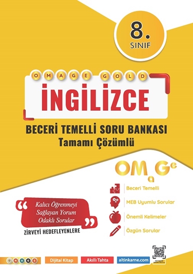 Omage/Kolay Seri 8. Sınıf Omage Gold İngilizce Soru Bankası