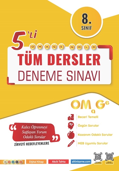 Tüm Dersler/Kolay 8. Sınıf Omage Gold Tüm Dersler Deneme Sınavı
