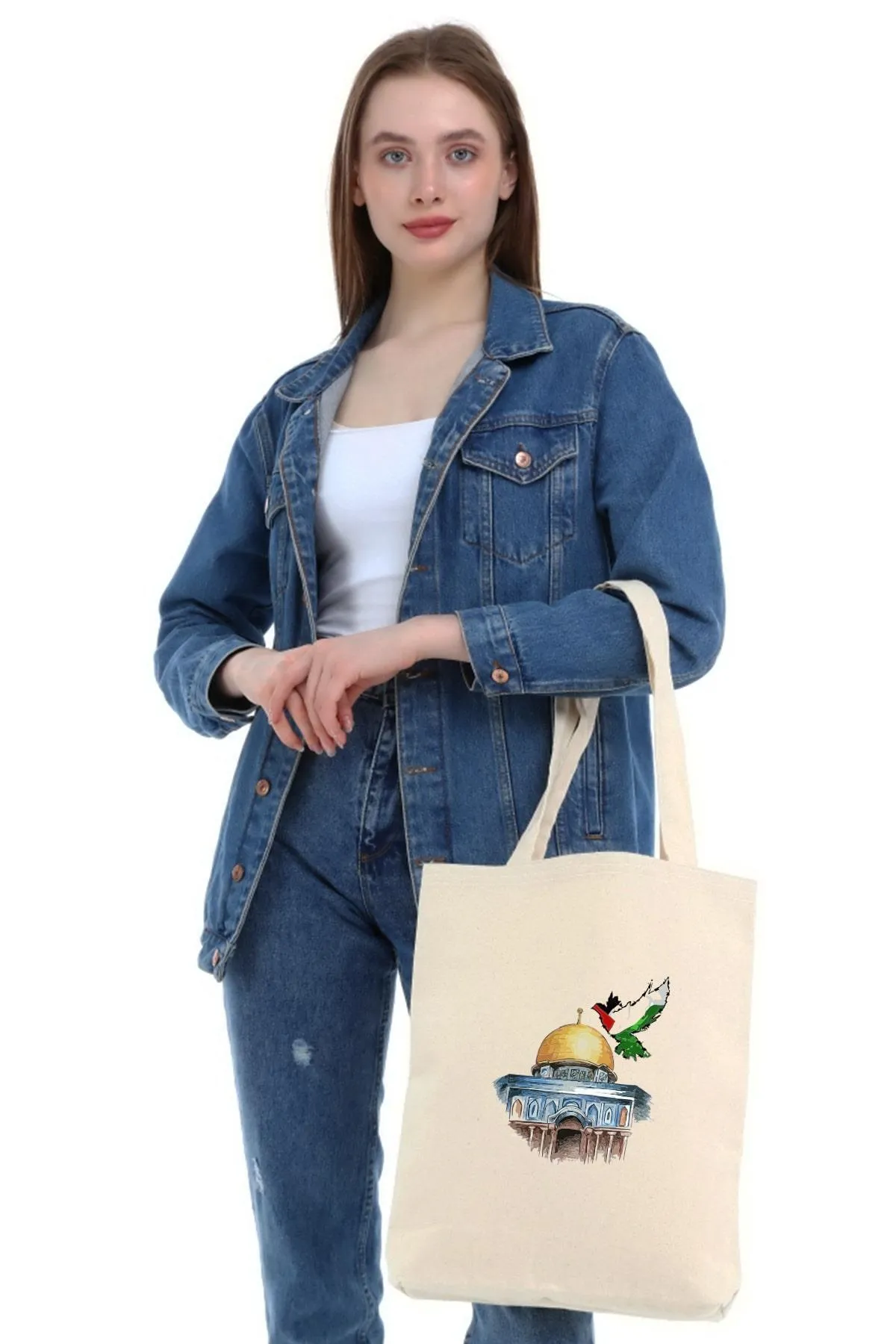Çınar Bez Çanta Kanvas Kudüs Baskılı Bez Çanta
