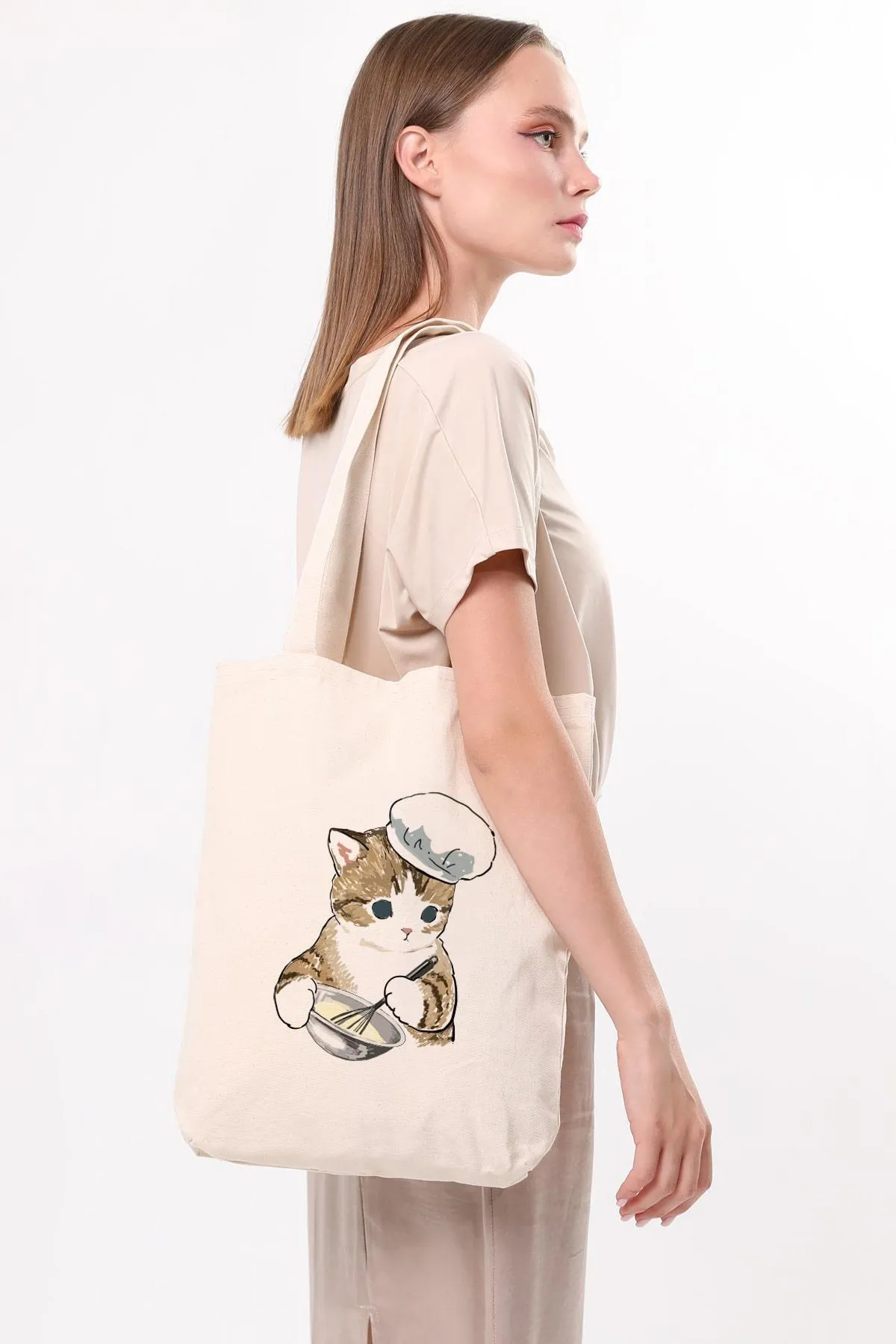Çınar%20Bez%20Çanta%20Kanvas%20Pastacı%20Kedi%20Bez%20Çanta