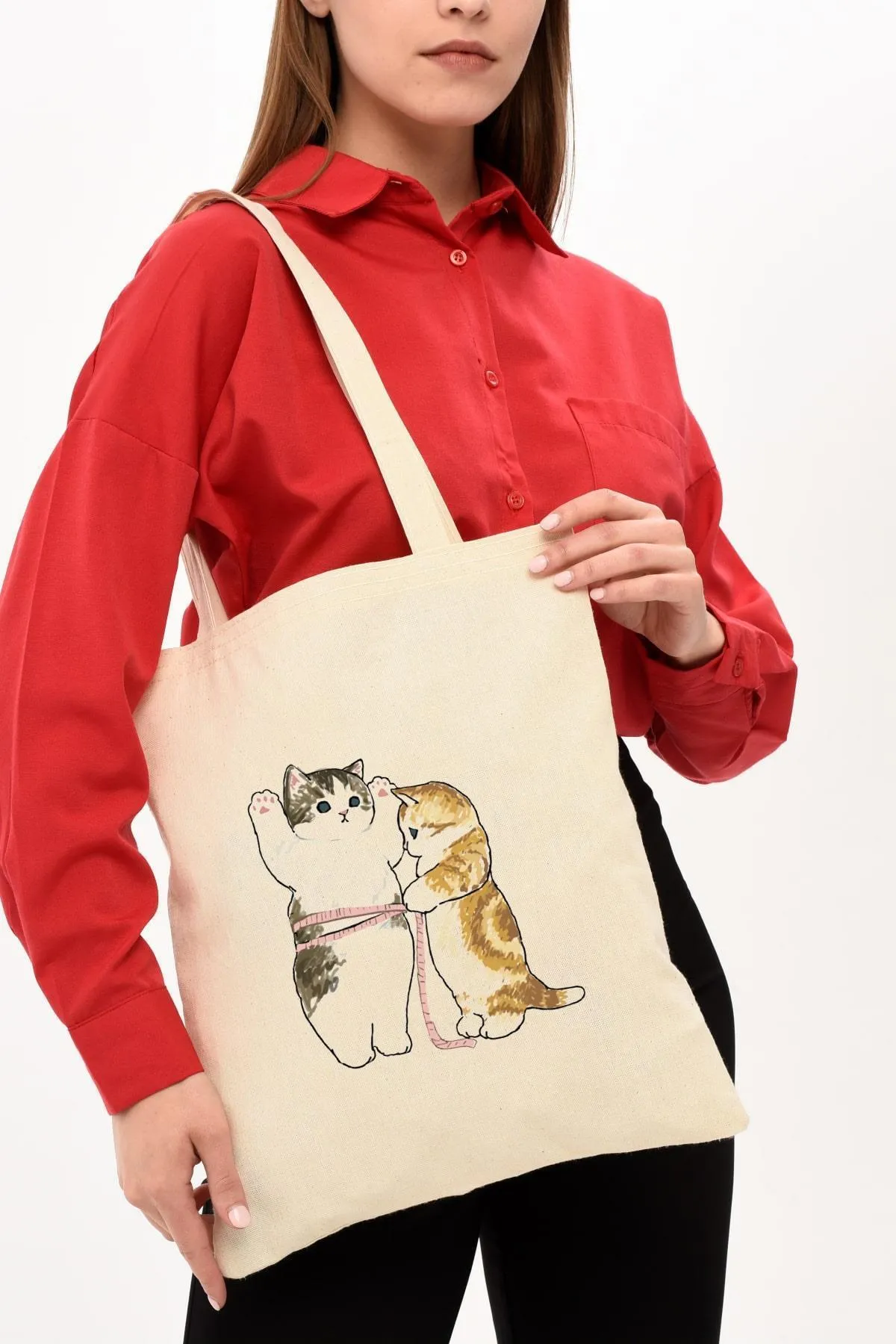 Çınar Bez Çanta Cats Size Baskılı Bez Çanta