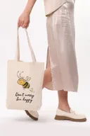 Çınar Bez Çanta Kanvas Dont Worry Bee Happy Baskılı Bez Çanta