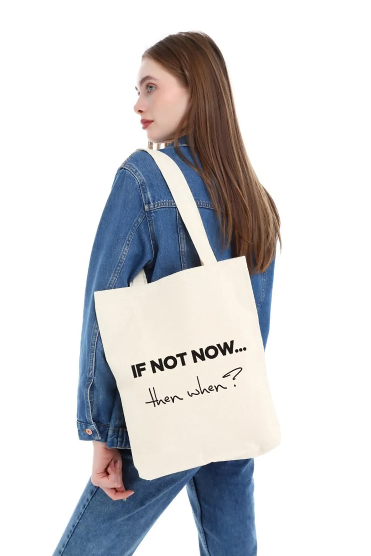 Çınar Bez Çanta Kanvas If Not Now Bez Çanta