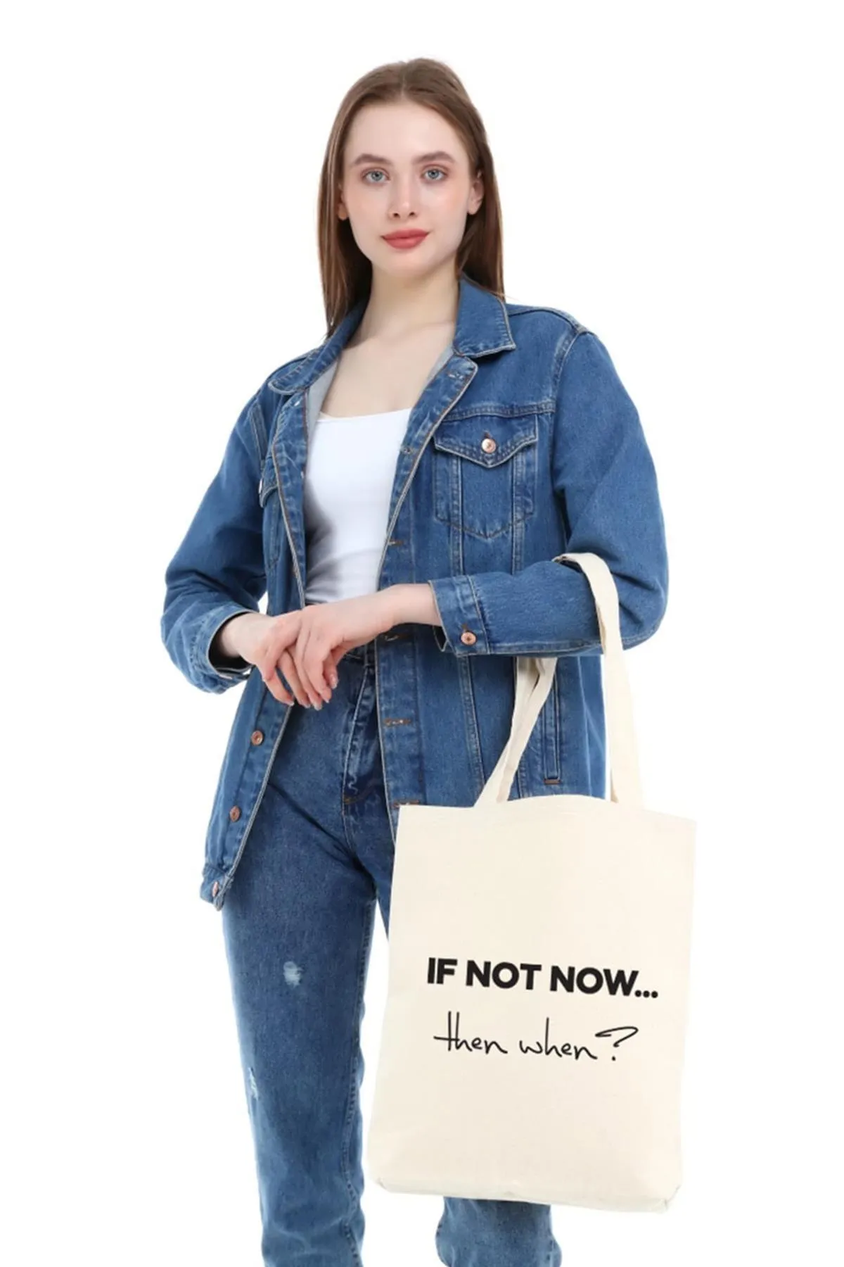 Çınar Bez Çanta Kanvas If Not Now Bez Çanta