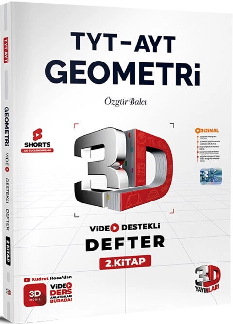 3D Yayınları TYT AYT Geometri Video Destekli Defter 2. Kitap