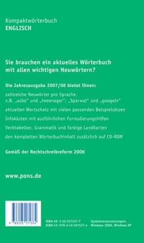 PONS Kompaktwörterbuch Englisch Deutsch-Deutsch-Englisch