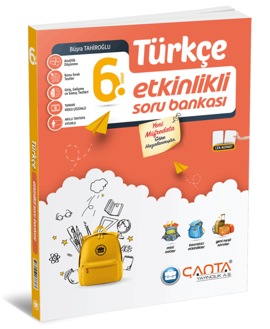 ÇANTA 6. Sınıf Türkçe Etkinlikli Kazanım Soru Bankası 2025-26 YENİ MÜFREDAT