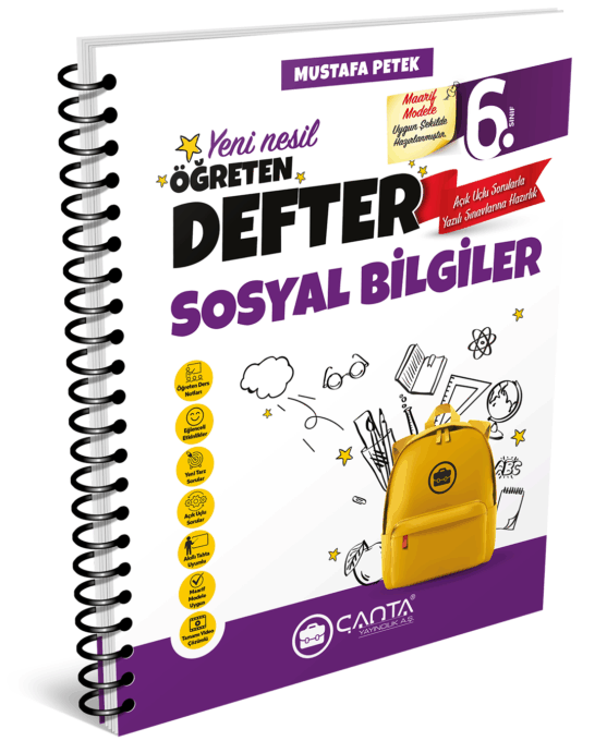 ÇANTA 6. Sınıf Sosyal Bilgiler Öğreten Defter 2025-26 YENİ MÜFREDAT