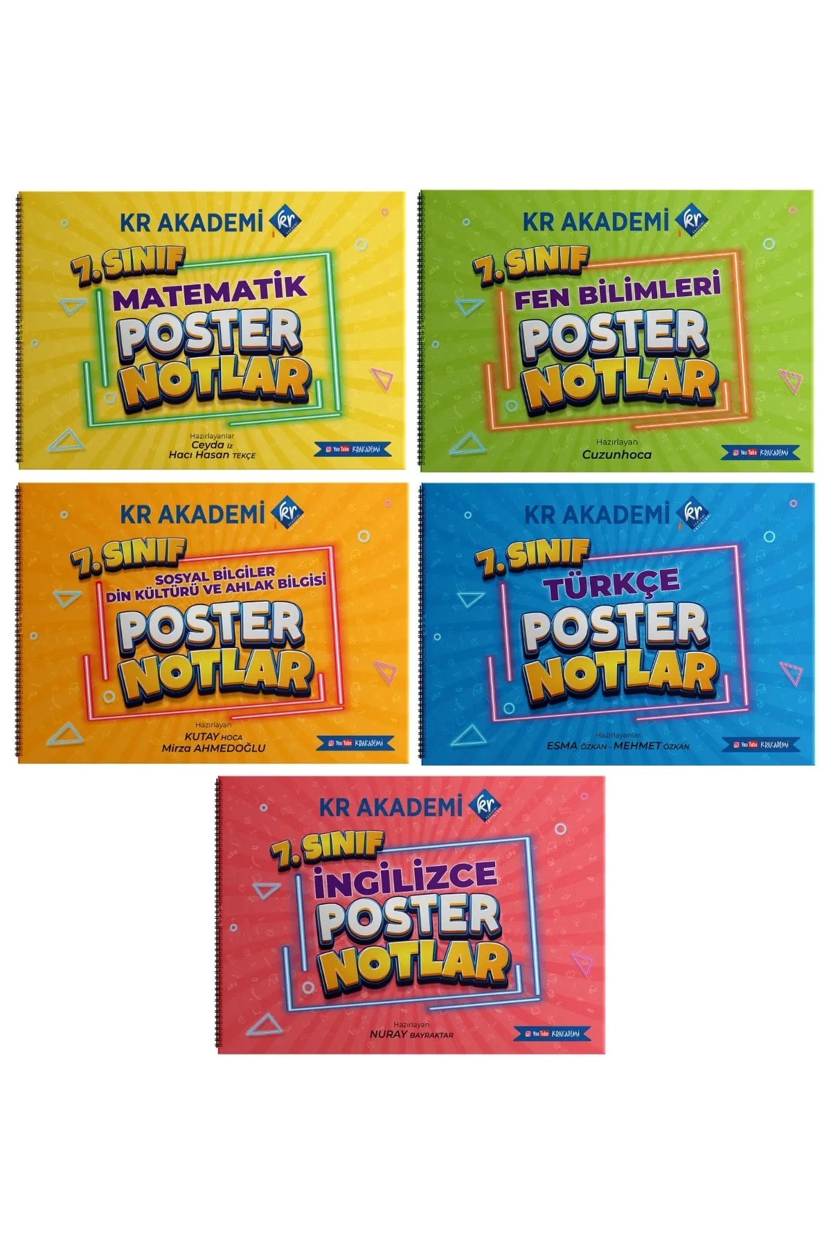KR AKADEMİ 7. Sınıf Poster Notlar Seti