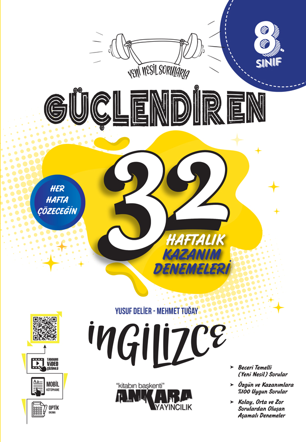 Ankara 8.Sınıf İngilizce 32 Hafta Kazanım Denemesi