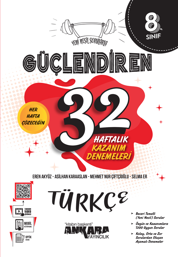 Ankara 8.Sınıf Türkçe 32 Hafta Kazanım Denemesi