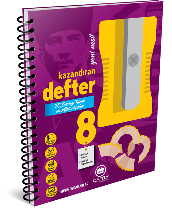ÇANTA 8. Sınıf T.C.İnkılap Tarihi ve Atatürkçülük Kazandıran Defter