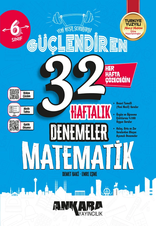 ANKARA  6. SINIF MATEMATİK 33 HAFTALIK KAZANIM DENEMELERİ