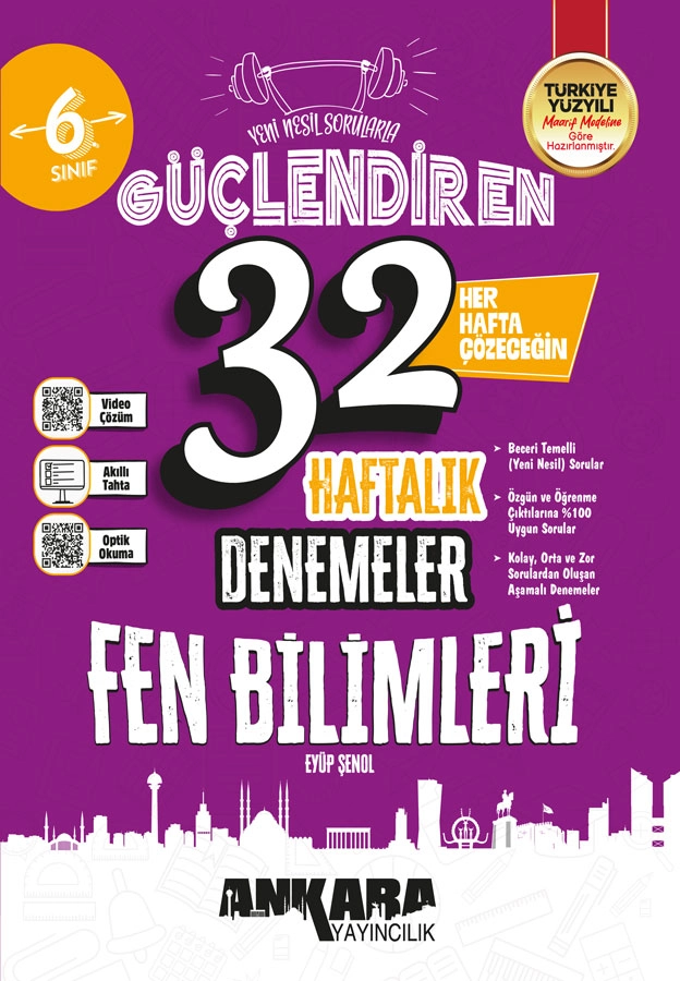 ANKARA  6. SINIF FEN BİLİMLERİ   33 HAFTALIK KAZANIM DENEMELERİ