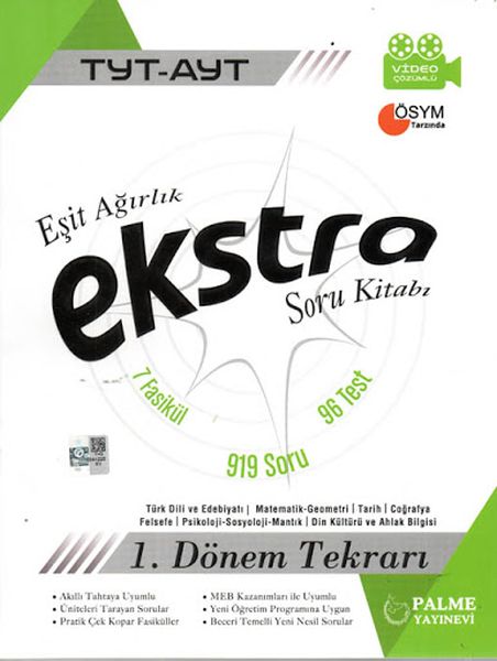 Palme Yks Tyt Ayt Eşit Ağırlık Ekstra Soru Kitabı 1.Dönem Tekrarı