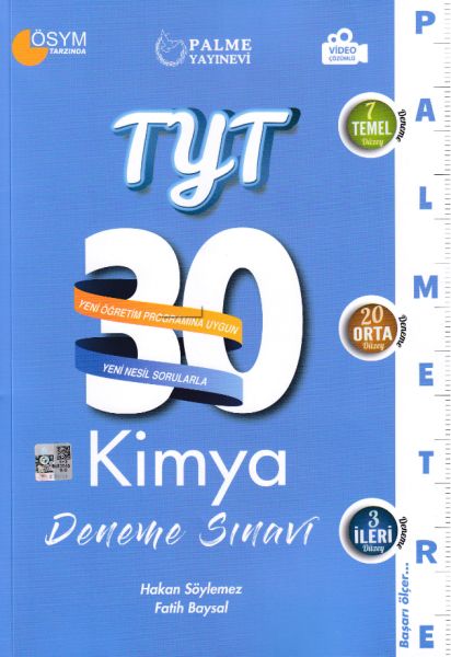 Palmetre Yks Tyt Kimya 30 Deneme Video Çözümlü **