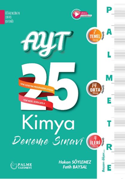 Palmetre Yks Ayt Kimya 25 Deneme Sınavı Serisi **