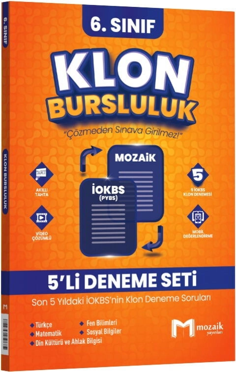 6.SINIF MOZAİK İOKBS KLON 5 Lİ DENEME SETİ - 25-26