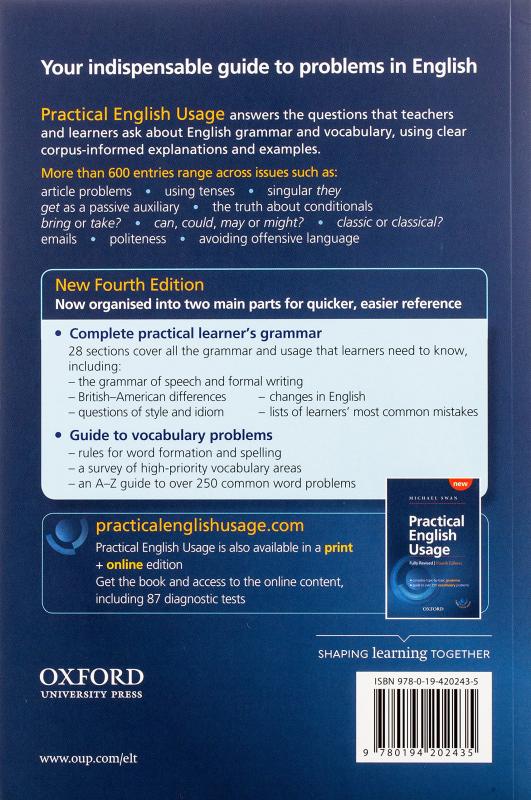 Practical English Usage, 4th edition: Paperback: Michael Swan’s guide to problems in English
