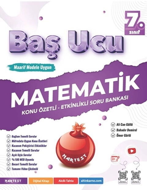 Nartest Yayınları 7. Sınıf Matematik Baş Ucu Kitabı Maarif Modeli **YENİ**