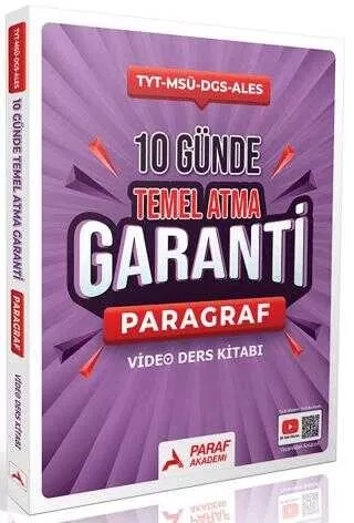 Paraf 10 Günde Temel Atma Garanti Paragraf Video Ders Kitabı