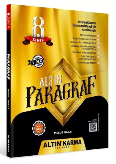 Altın Karma 8.Sınıf Altın Paragraf Soru Bankası (MESUT HAYAT) 2025-26