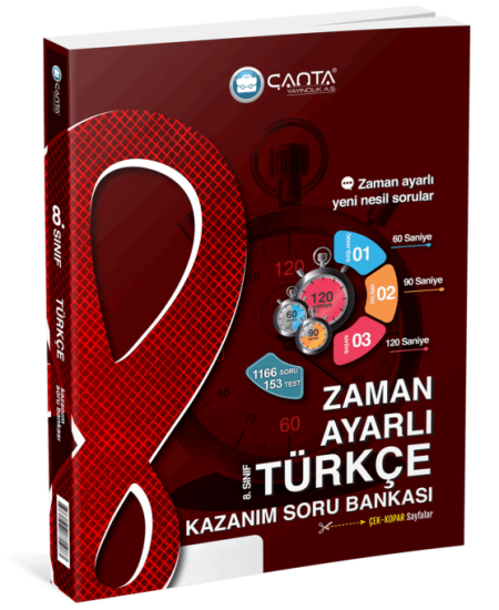 ÇANTA 8. Sınıf Türkçe Zaman Ayarlı Kazanım Soru Bankası