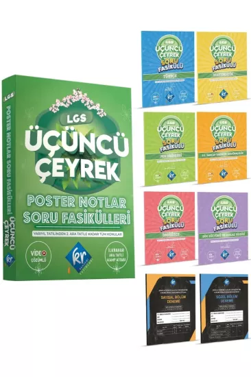 KR AKADEMİ LGS Üçüncü Çeyrek Poster Notlar Soru Fasikülleri