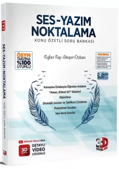 3D Yayınları Ses Yazım Noktalama Konu Özetli Soru Bankası