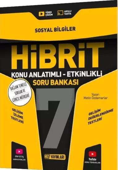 HIZ YAYINLARI 7. SINIF HİBRİT SOSYAL BİLGİLER SORU BANKASI