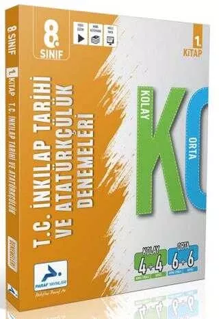 Paraf Paraf 8. Sınıf Türkçe Kolay Orta Branş Deneme - 1. Kitap