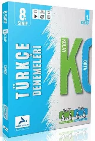 Paraf 8. Sınıf Türkçe Kolay Orta Branş Deneme - 1. Kitap