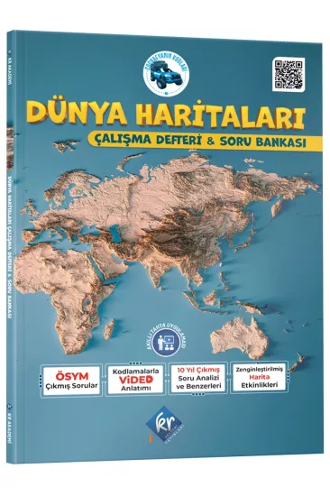 KR AKADEMİ Coğrafyanın Kodları Dünya Haritaları Çalışma Defteri ve Soru Bankası
