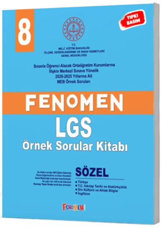 Fenomen Kitap Fenomen 8 MEB Sözel Örnek Sorular