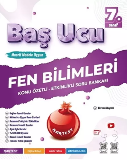 Nartest Yayınları 7. Sınıf Fen Bilimleri Baş Ucu Kitabı Maarif Modeli **YENİ**