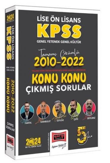 Yargı Yayınları KPSS Lise Ön Lisans Genel Yetenek Genel Kültür 2010-2022 Tamamı Çözümlü Konu Konu Çıkmış Sorular 2024