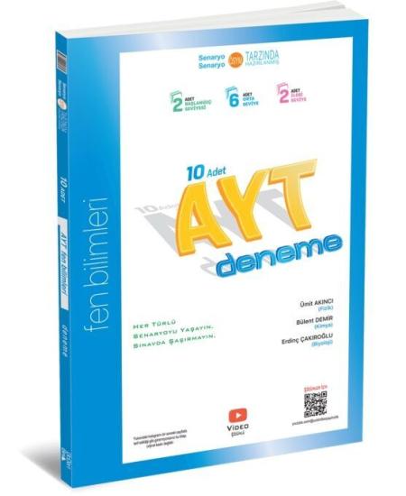 ÜçDörtBeş Yayınları AYT Fen Bilimleri 10 lu Deneme **YENİ**2025