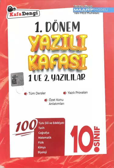 KAFADENGİ 1.DÖNEM YAZILI KAFASI 10.SINIF 1 VE 2 .YAZILILARI 2025-2026 YENİ MÜFREDAT