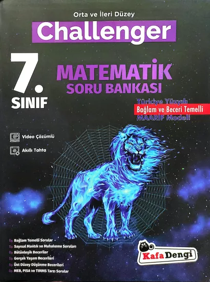 Kafa Dengi 7.Sınıf Challenger Matematik Soru Bankası (Tümü Video Çözümlü)
