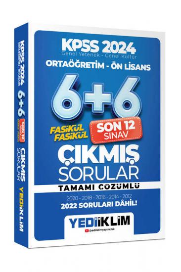 Yediiklim Yayınları 2024 KPSS Genel Yetenek Genel Kültür Ortaöğretim - Ön Lisans Fasikül Fasikül Son 12 Sınav Çıkmış Sorular Tamamı Çözümlü