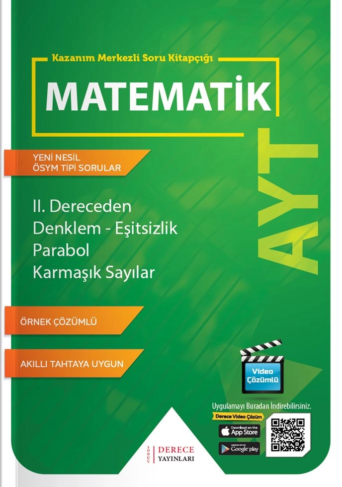 DERECE DRC II. DERECEDEN DENKLEM, EŞİTSİZLİK, PARABOL ,  KARMAŞIK SAYILAR