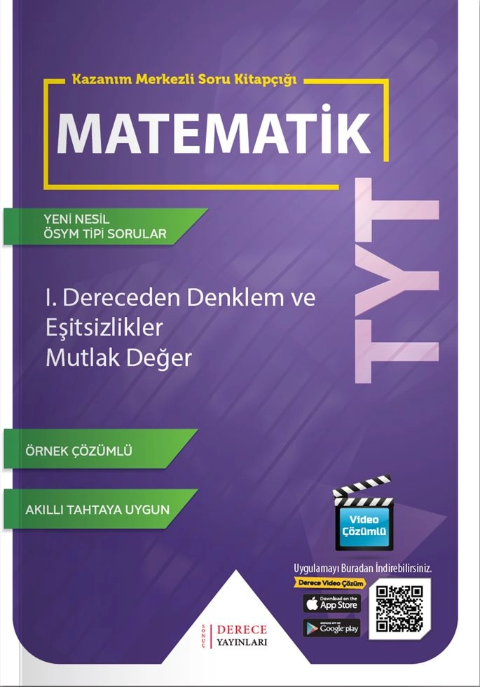 DERECE DRC.I. DERECEDEN DENKLEM VE EŞİTSİZLİK - MUTLAK DEĞER