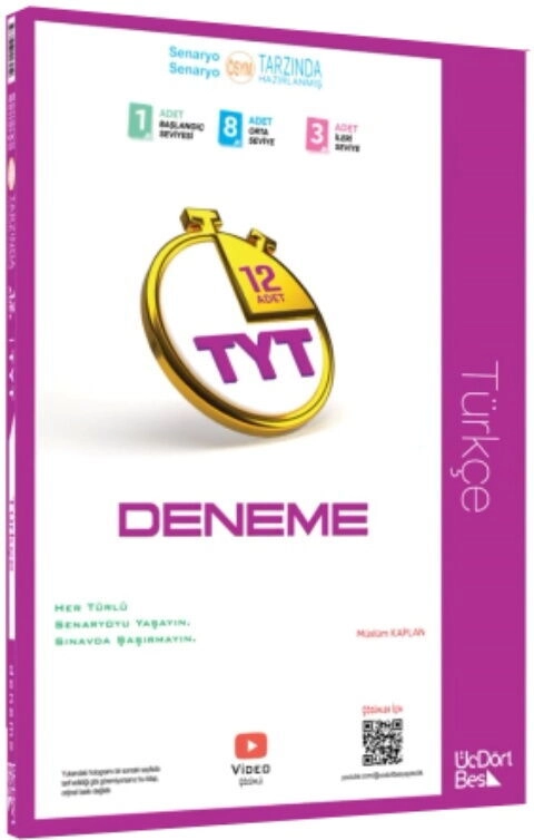 ÜçDörtBeş Yayınları TYT Türkçe 12 Deneme **YENİ**2026