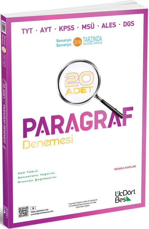 ÜçDörtBeş Yayınları Paragraf 20 Adet Denemesi **YENİ** 