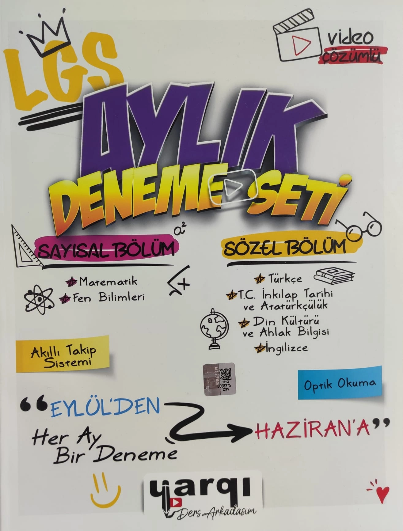 Yargı Ders Arkadaşım 8.Sınıf LGS Aylık Deneme Seti Sayısal-Sözel Bölüm